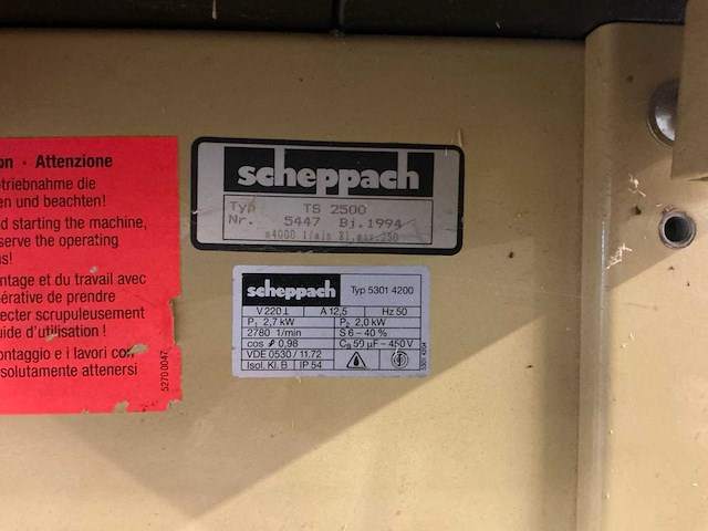 Scheppach ts2500 tafelcirkelzaagmachine - afbeelding 7 van  7