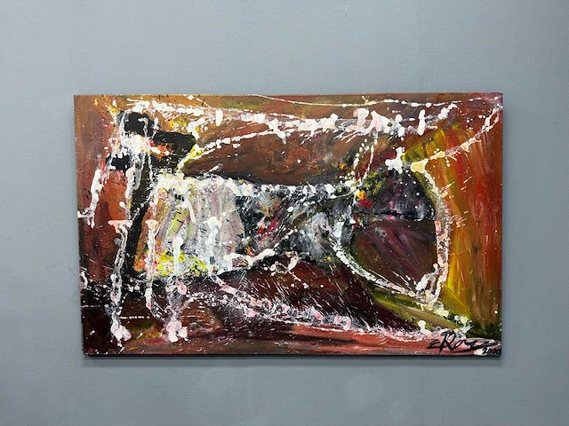 Schilderij - koeien alle kanten op - erik kouw - afbeelding 2 van  8