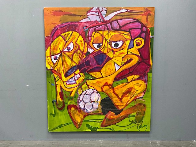 Schilderij - koning! voetbal! - erik kouw - afbeelding 1 van  8