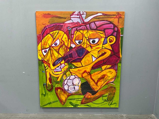 Schilderij - koning! voetbal! - erik kouw - afbeelding 2 van  8