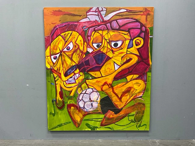 Schilderij - koning! voetbal! - erik kouw - afbeelding 1 van  8