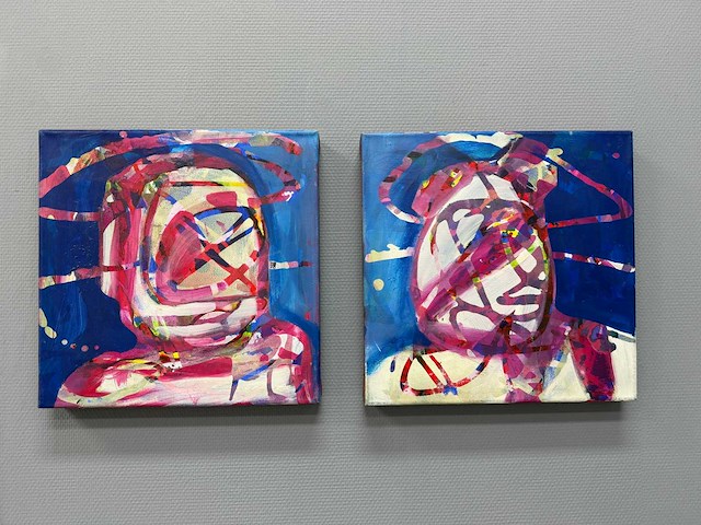 Schilderij - tweeluik - you and me - erik kouw - afbeelding 1 van  6