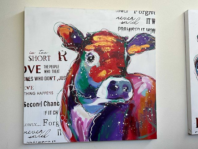 Schilderij 100x100cm (2x) - afbeelding 2 van  3