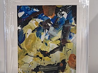 Schilderij, abstracte compositie, walter van oel, 1987