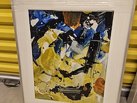 Schilderij, abstracte compositie, walter van oel, 1987 - afbeelding 3 van  5