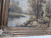 Schilderij antonius baltes van bosaanzicht met water (1895-1975) - afbeelding 6 van  7