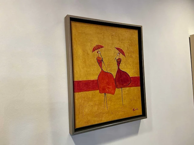 Schilderij dansende dames (3x) - afbeelding 4 van  6