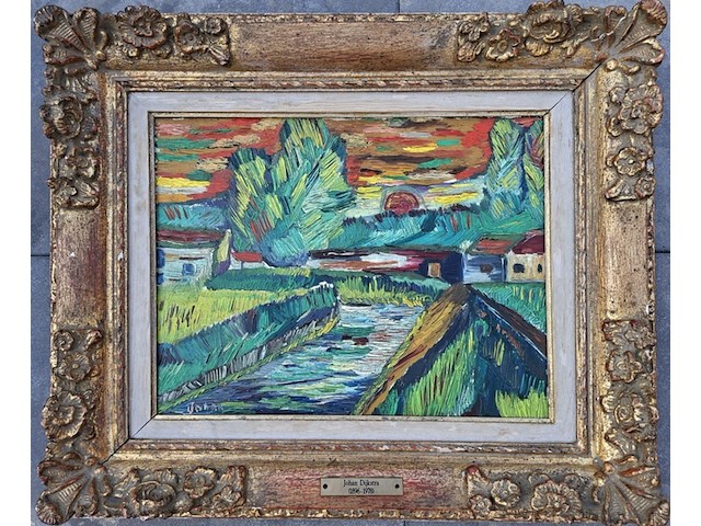 Schilderij, expressionisme, johan, +/- 1930 - afbeelding 1 van  5