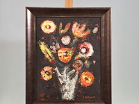 Schilderij, f. wiegers, bloemen
