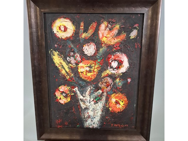 Schilderij, f. wiegers, bloemen - afbeelding 3 van  6
