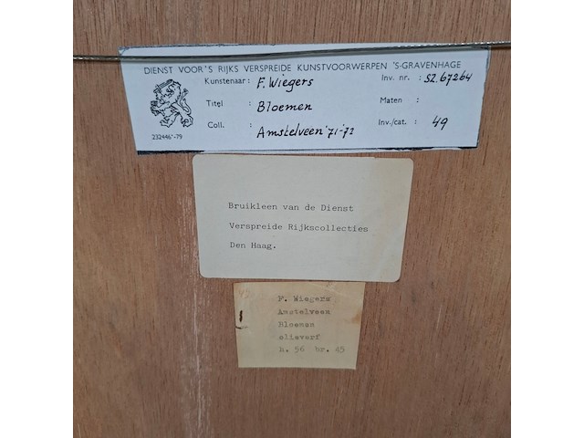Schilderij, f. wiegers, bloemen - afbeelding 6 van  6