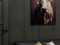 Schilderij gehard glas, koe met bloemenkrans - afbeelding 1 van  2