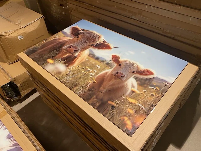 Schilderij gehard glas koeien - afbeelding 2 van  3