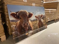 Schilderij gehard glas koeien