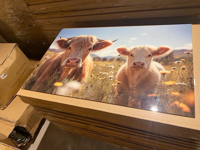 Schilderij gehard glas koeien - afbeelding 3 van  3