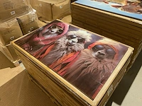 Schilderij gehard glas lama's
