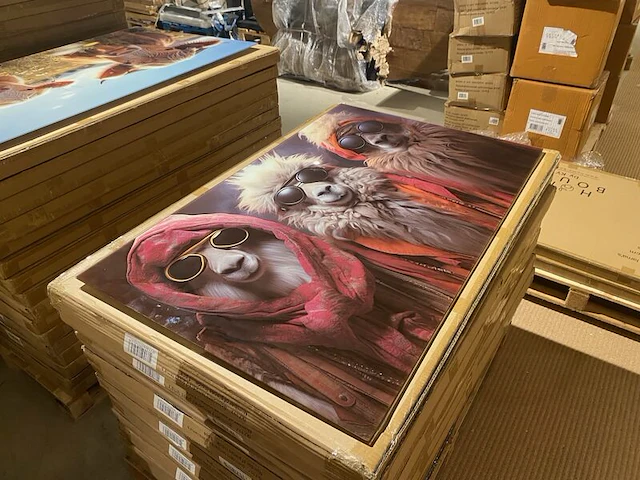Schilderij gehard glas lama's - afbeelding 2 van  3