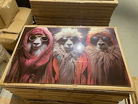 Schilderij gehard glas lama's - afbeelding 3 van  3