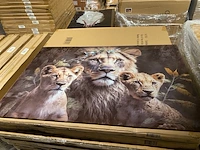 Schilderij gehard glas leeuw met welpjes - afbeelding 2 van  4