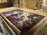 Schilderij gehard glas leeuw met welpjes - afbeelding 4 van  4