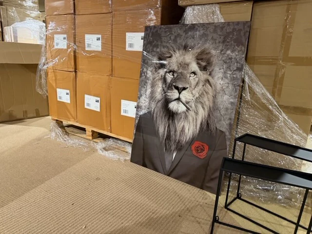Schilderij gehard glas leeuw roos homebound - afbeelding 4 van  6