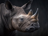 Schilderij gehard glas, neushoorn - afbeelding 1 van  1