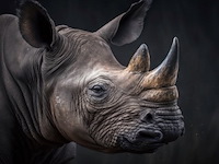 Schilderij gehard glas, neushoorn - afbeelding 1 van  1