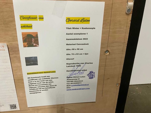 Schilderij gerard luten (charles leickert 1842) - afbeelding 6 van  6