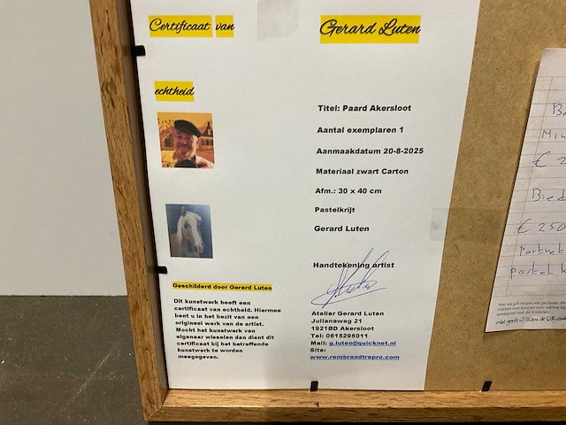 Schilderij gerard luten (paard akersloot) - afbeelding 5 van  6