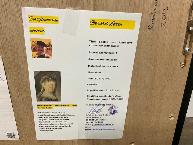 Schilderij gerard luten (rembrandt) saskia van uilenburg - afbeelding 6 van  7