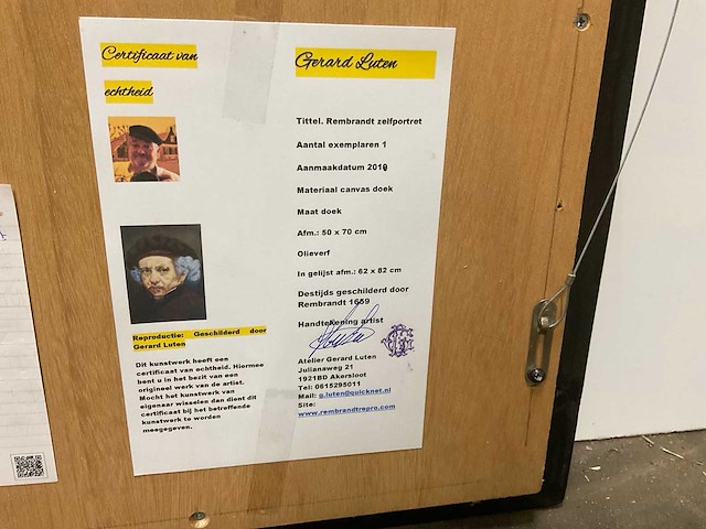 Schilderij gerard luten (rembrandt) - afbeelding 7 van  8
