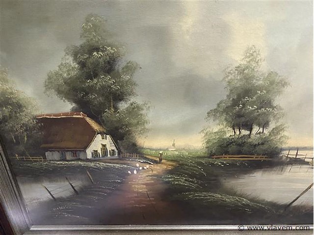 Schilderij getekend h:75 - afbeelding 2 van  3