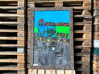 Schilderij ‘grijs plein’ acryl op papier 100x65cm - afbeelding 1 van  4