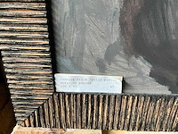 Schilderij ‘grijs plein’ acryl op papier 100x65cm - afbeelding 3 van  4