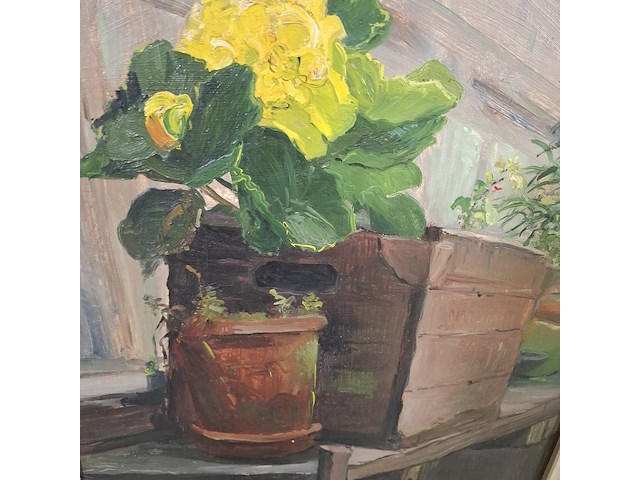 Schilderij, hagen, planten in atelier, 1956 - afbeelding 4 van  7