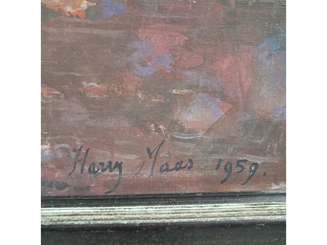 Schilderij, h.l. maas, oude diese, 1959 - afbeelding 4 van  8