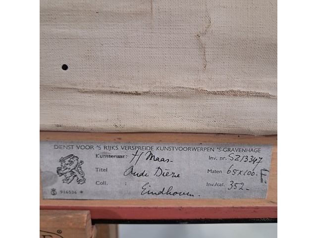 Schilderij, h.l. maas, oude diese, 1959 - afbeelding 7 van  8