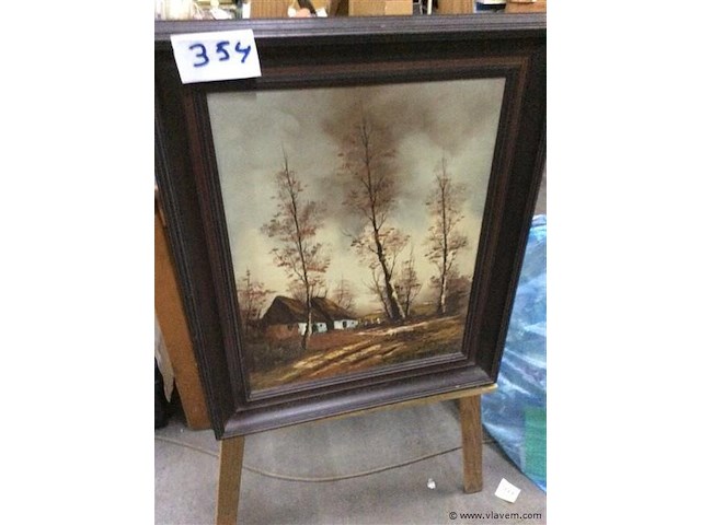 Schilderij hoeve getekend - afbeelding 1 van  3