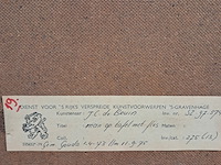 Schilderij, j. de bruin, man op tafel met fles - afbeelding 7 van  7