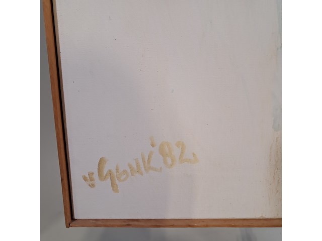 Schilderij, j. van genk, causaliteit, 1982 - afbeelding 4 van  7