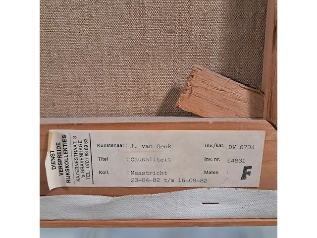 Schilderij, j. van genk, causaliteit, 1982 - afbeelding 7 van  7
