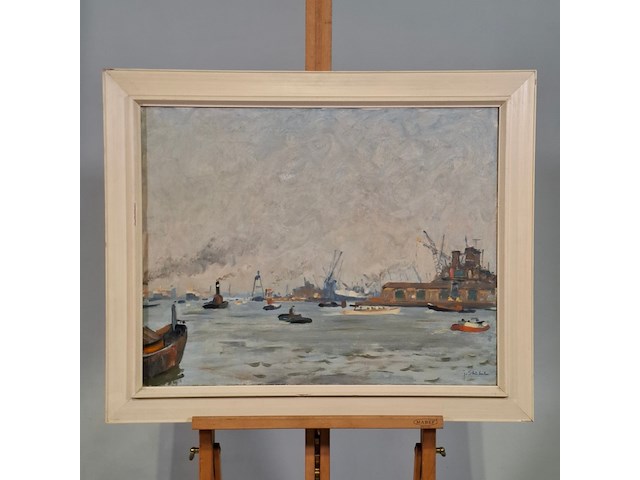 Schilderij, j.a.v. stierhout, het ij - afbeelding 1 van  6