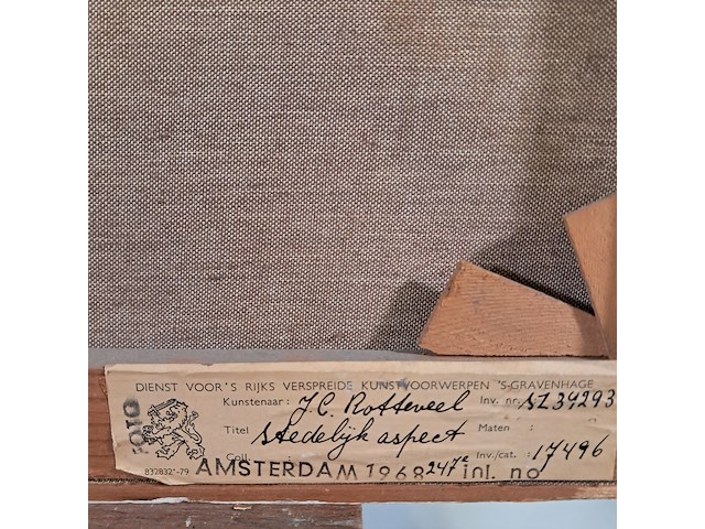 Schilderij, johannes rotteveel, stedelijk aspect, 1968 - afbeelding 8 van  9