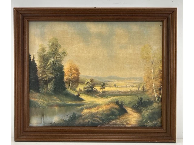 Schilderij landschap 1950-1970 - afbeelding 2 van  3