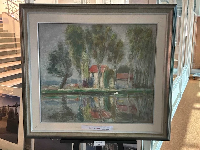 Schilderij “leon de buck- landschap a/d leie” - afbeelding 1 van  6