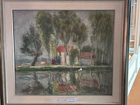 Schilderij “leon de buck- landschap a/d leie” - afbeelding 2 van  6
