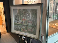 Schilderij “leon de buck- landschap a/d leie” - afbeelding 3 van  6