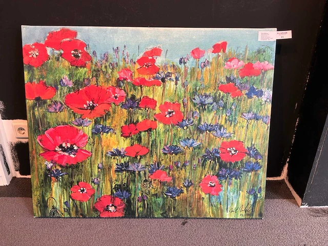 Schilderij “ maya wildevuur -klaprozenveld met korenbloemen” - afbeelding 2 van  7