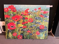 Schilderij “ maya wildevuur -klaprozenveld met korenbloemen” - afbeelding 2 van  7