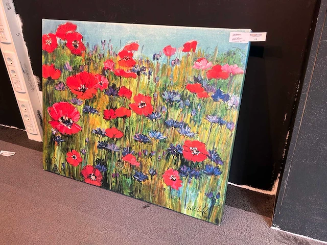 Schilderij “ maya wildevuur -klaprozenveld met korenbloemen” - afbeelding 3 van  7